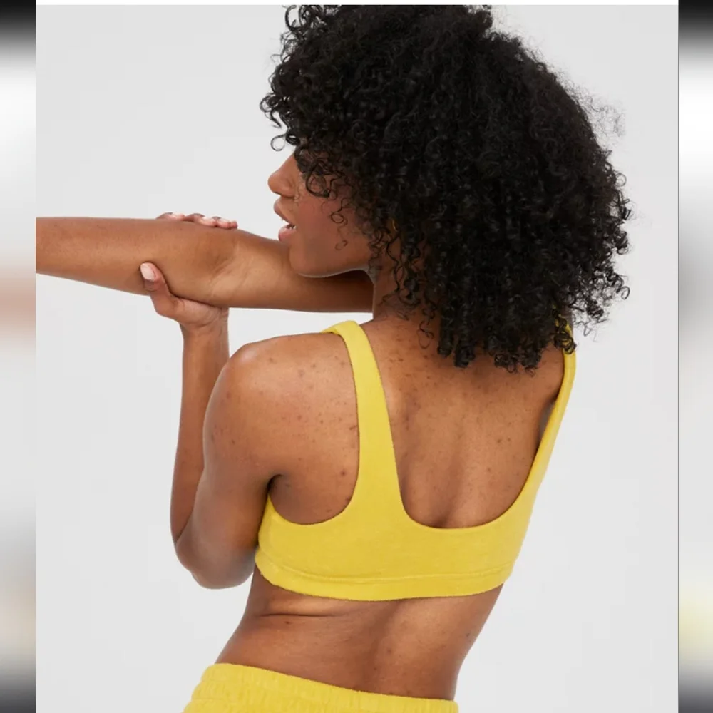 OFFLINE AERIE | Women's Green Rush Terry Recharge Least Support Sports Bra NWOT - Picture 2 of 6